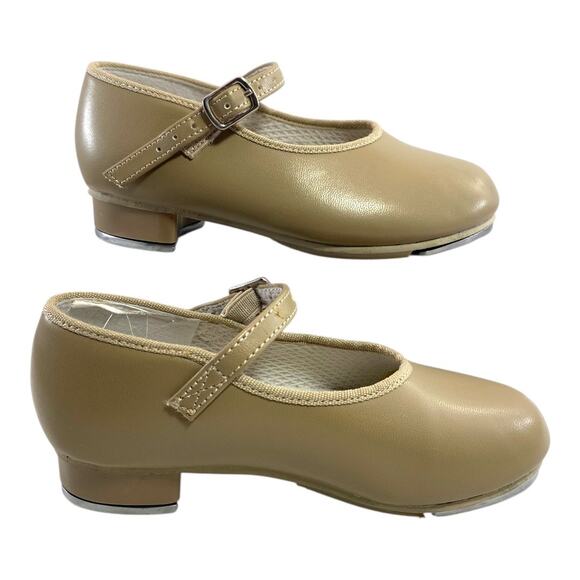 Revolution Dancewear Girls Size 13 Tan Nude Beige Tap Shoes - Picture 4 of 6